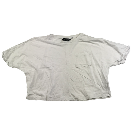 New Look White Plain Cropped T-shirt Age 14