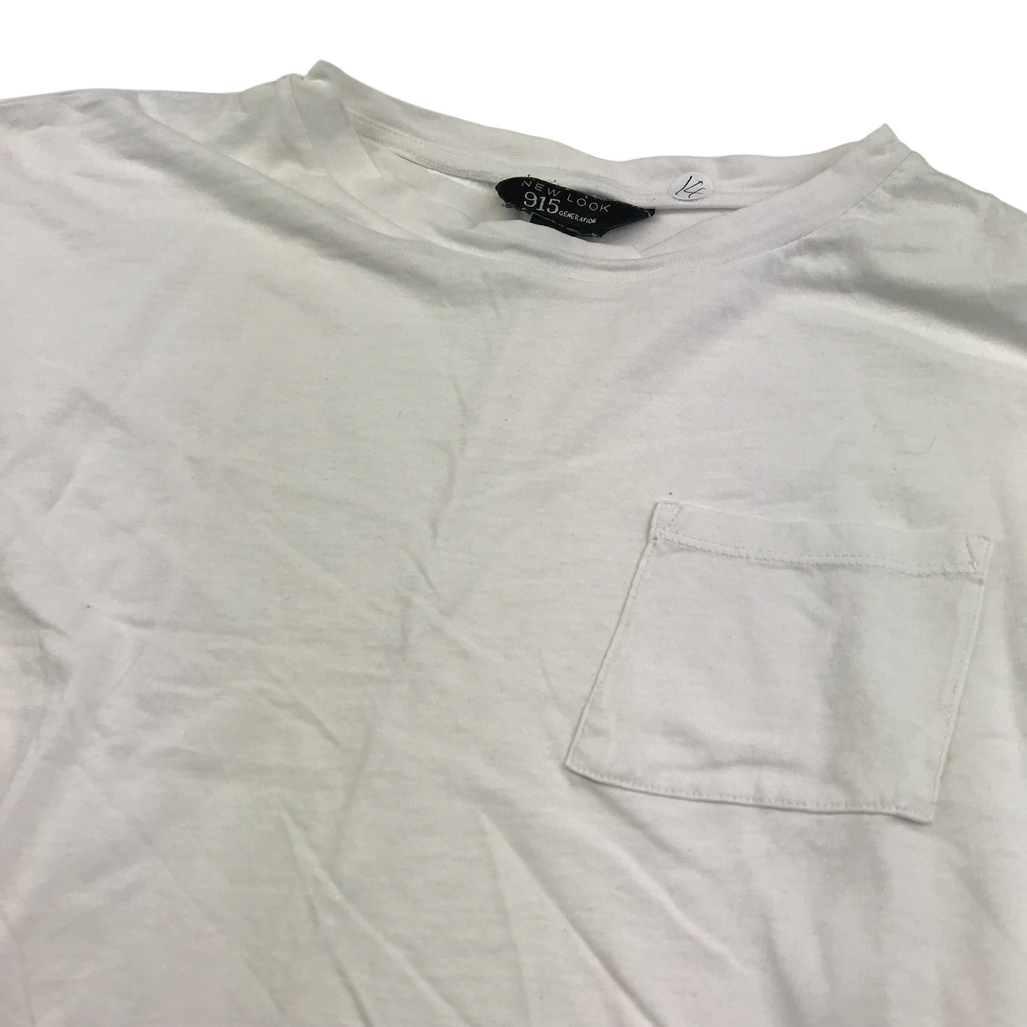 New Look White Plain Cropped T-shirt Age 14