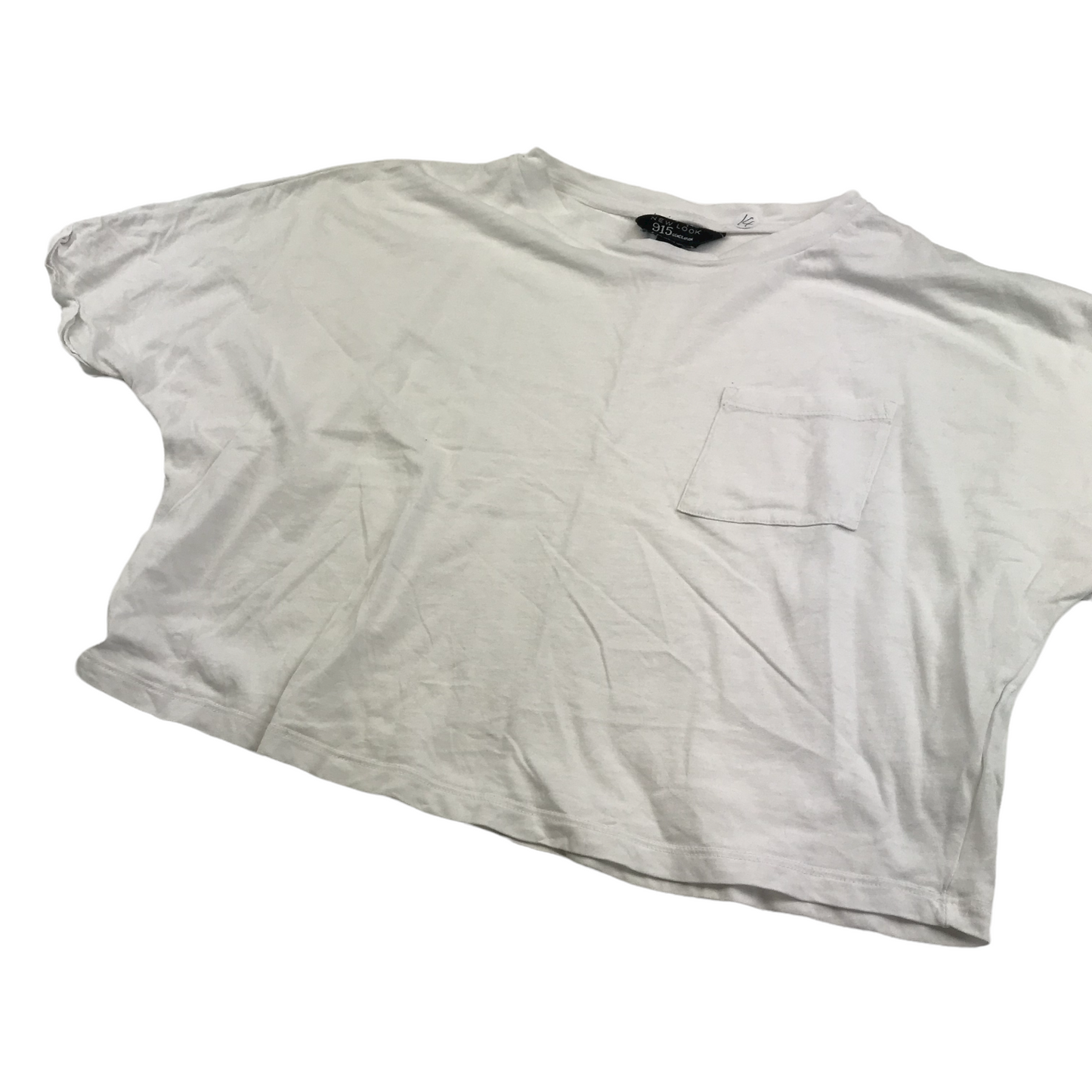 New Look White Plain Cropped T-shirt Age 14