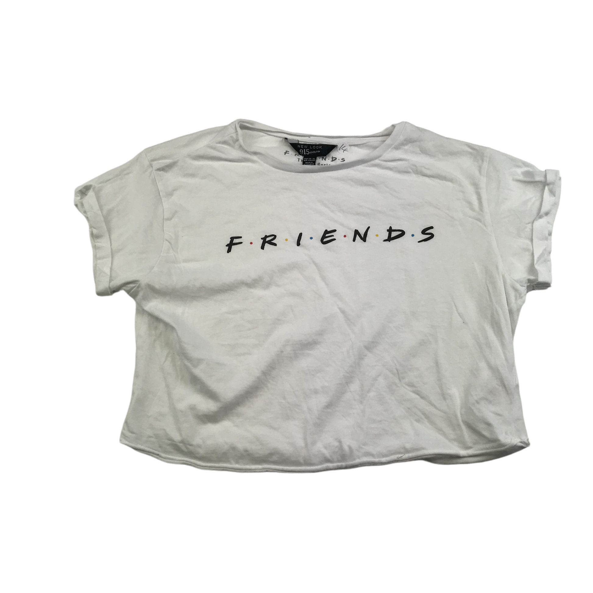 Burma Sump tømmerflåde New Look White Friends Cropped T-shirt Age 14 – ApparelXchange CIC