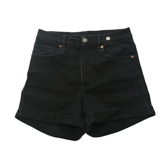 Monki Black Plain Denim Shorts Age 14