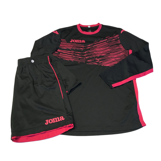 Joma Black and Pink Sports Shorts and Top Set Age 14