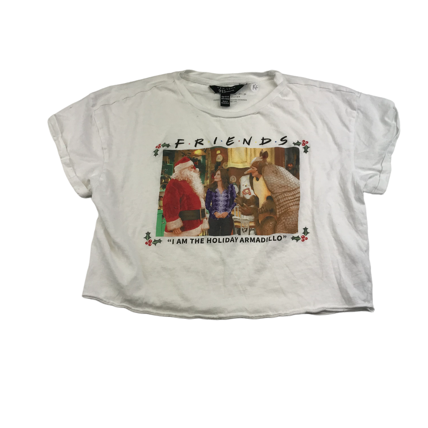 New Look Friends Cropped Christmas T-shirt Age 14