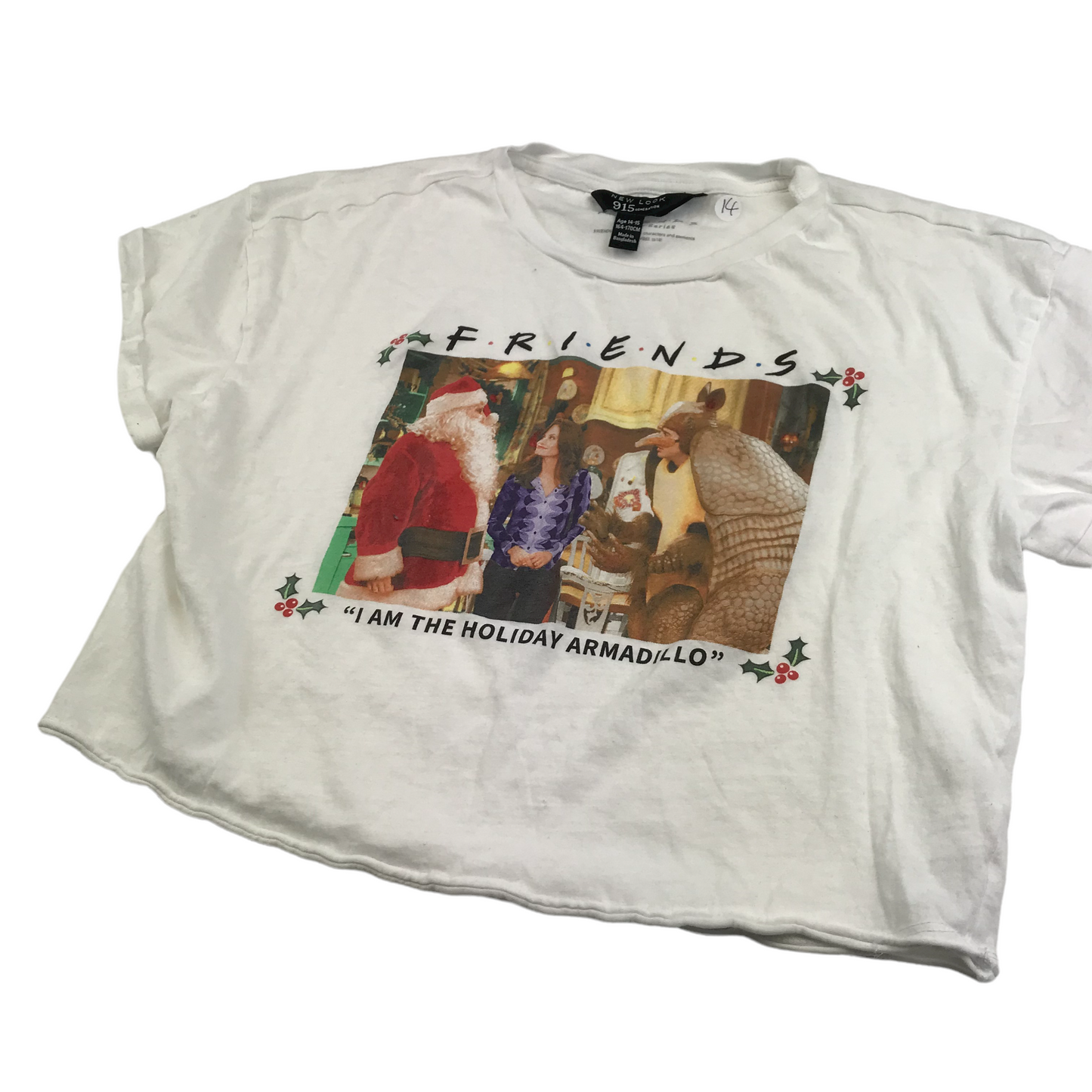 New Look Friends Cropped Christmas T-shirt Age 14