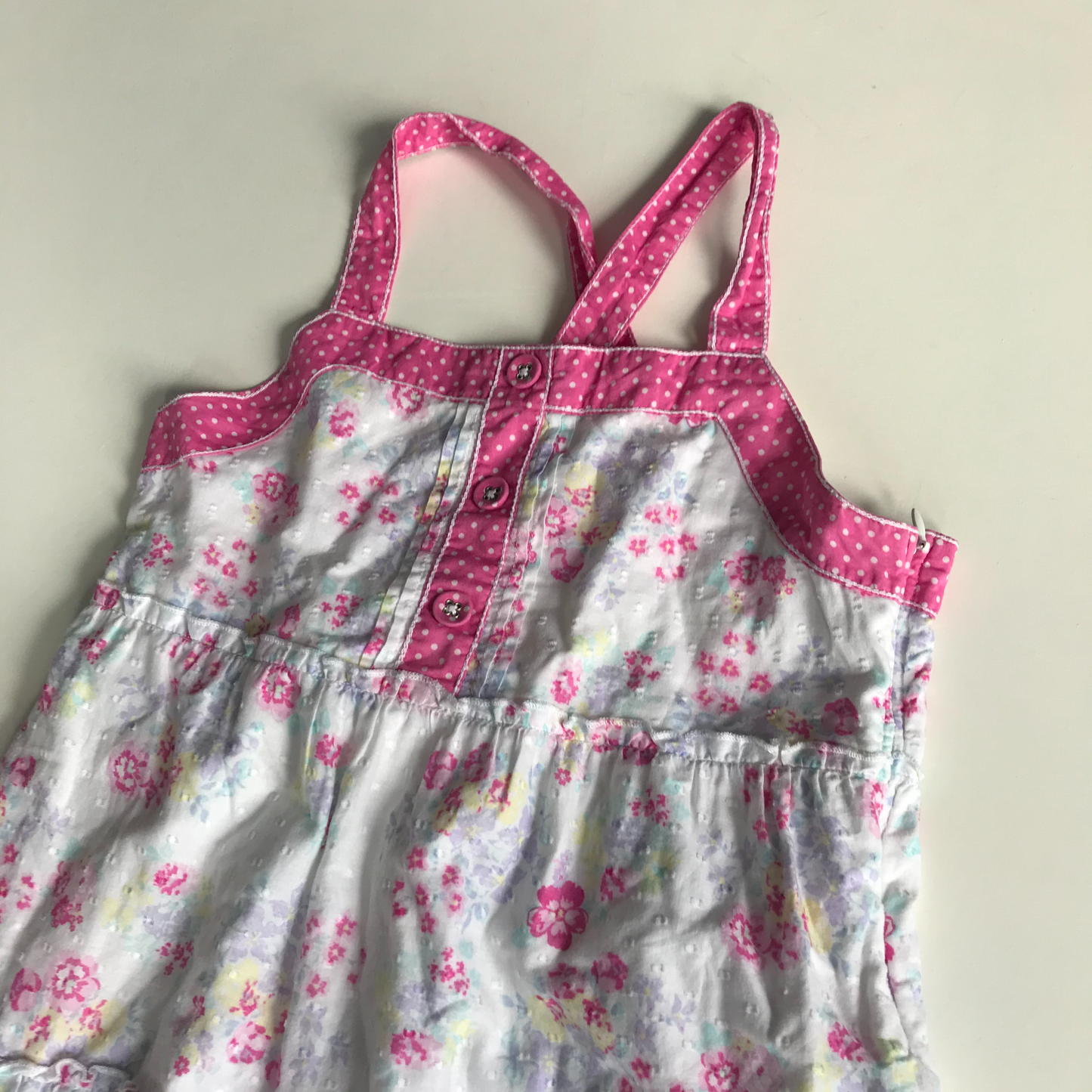 Dress - Long Pink Floral - Age 10