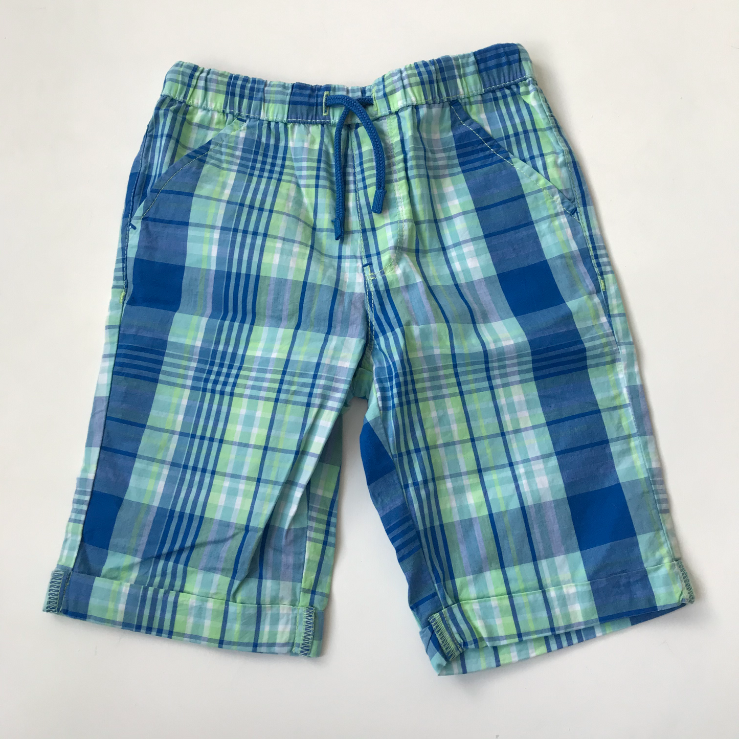 Shorts - Blue & Green Check - Age 5