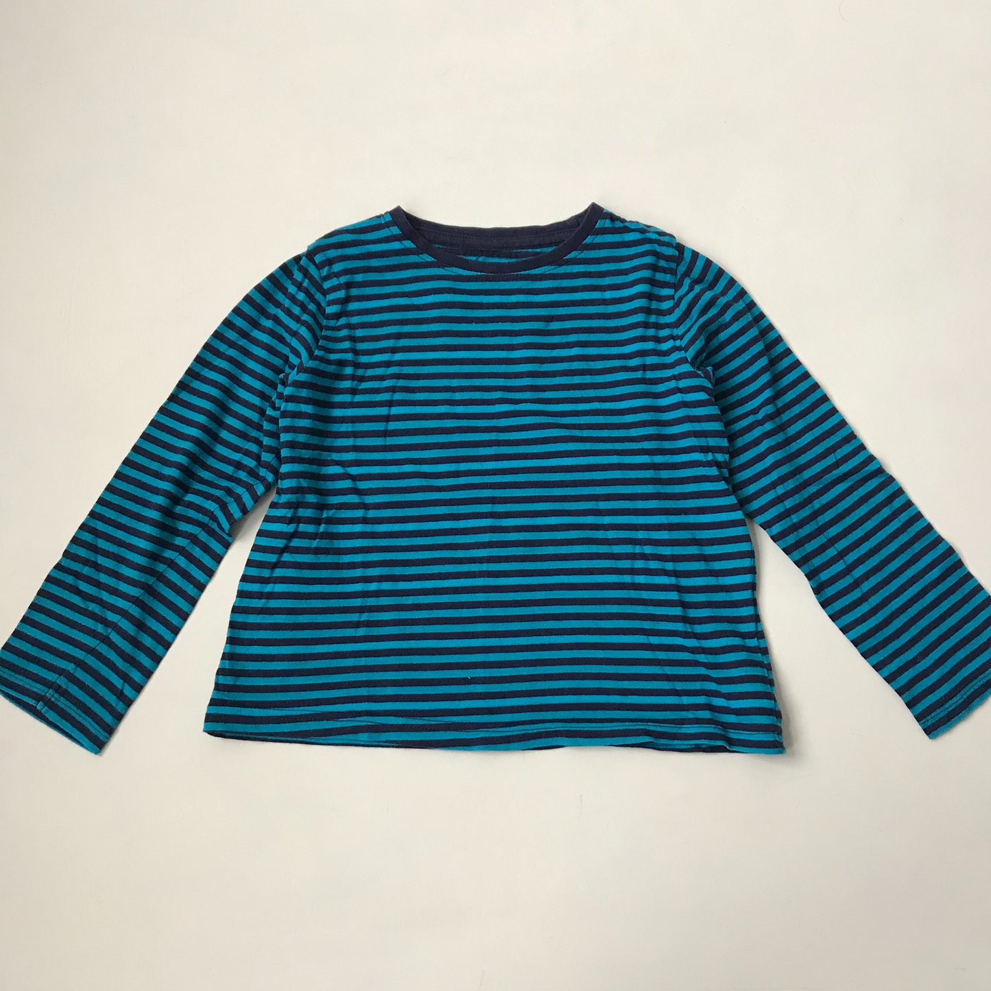 T-shirt - Blue Long Sleeve with Stripes - Age 4
