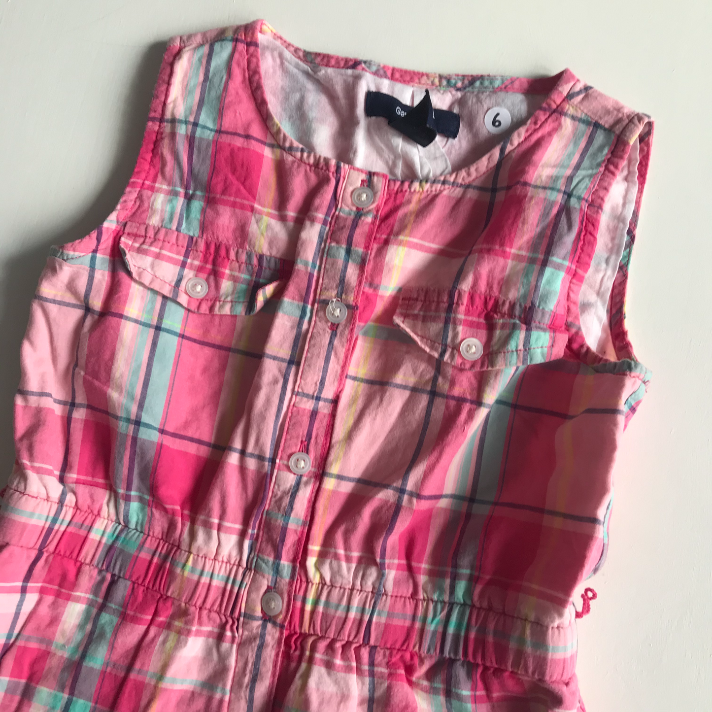 Dress - GAP Pink Check - Age 6