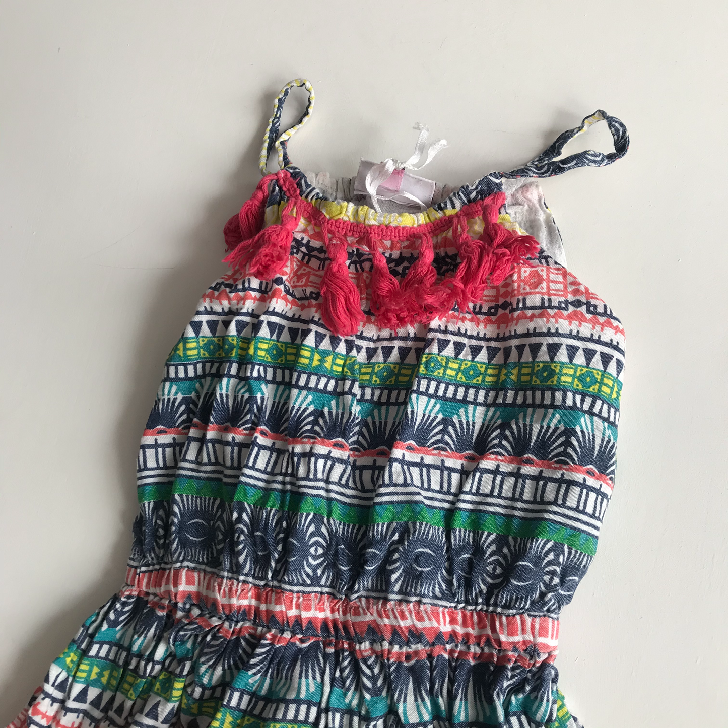 Dress - Multipattern & tassel Detail - Age 6