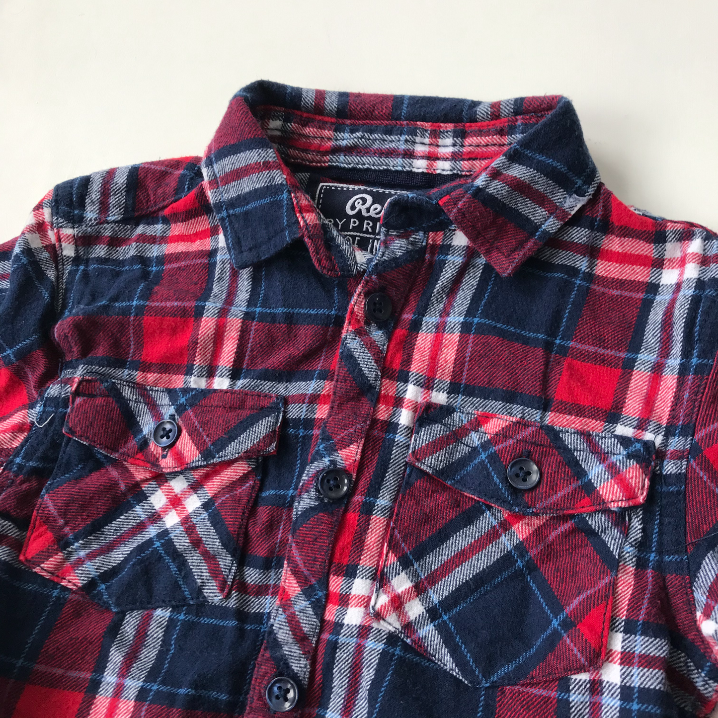 Shirt - Red & Navy Check - Age 6