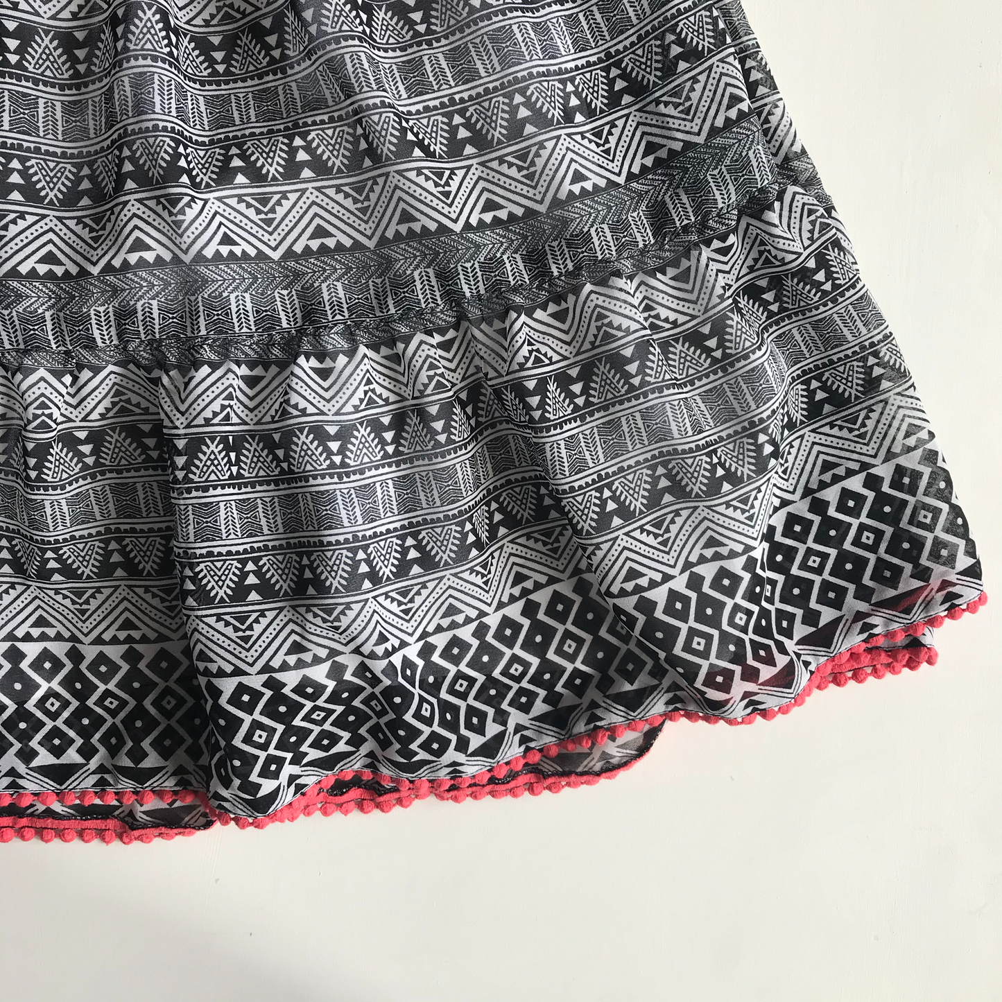 Dress - Maxi, Grey Pattern & Pink Details - Age 6