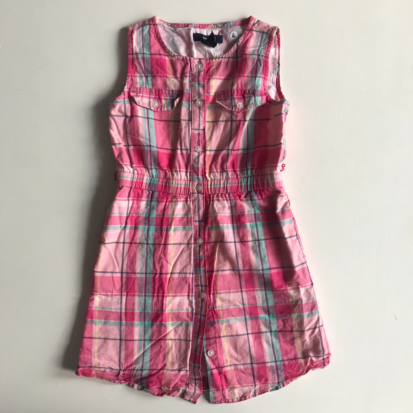 Dress - GAP Pink Check - Age 6