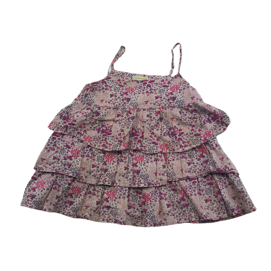 Verbraudet Pink and Purple Floral Layered Top Age 4