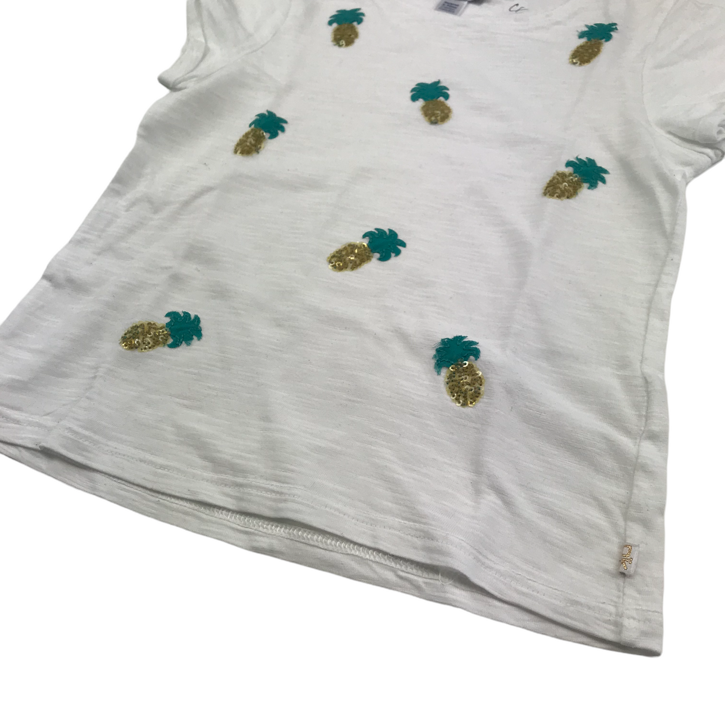 Okaidi White Sequins Pineapple T-shirt Age 4