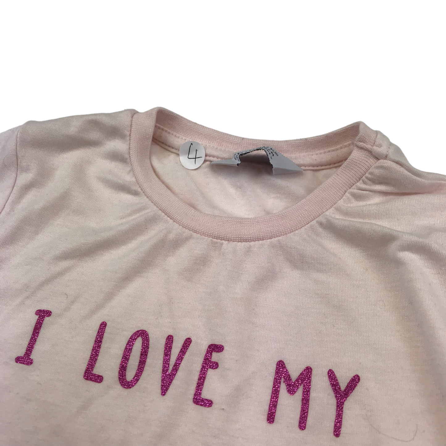 Primark Pink Sequin Love Heat T-shirt Age 4