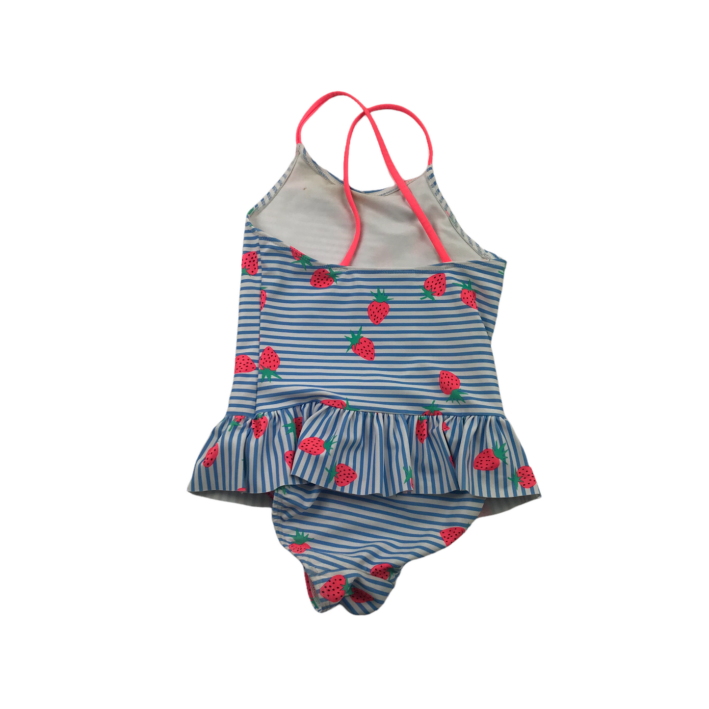 H&M Blue Stripy Strawberry Swimsuit Age 4