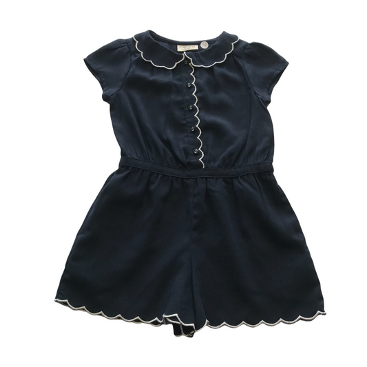 Next Black Scalloped Detail Playsuit Age 4