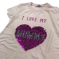 Primark Pink Sequin Love Heat T-shirt Age 4