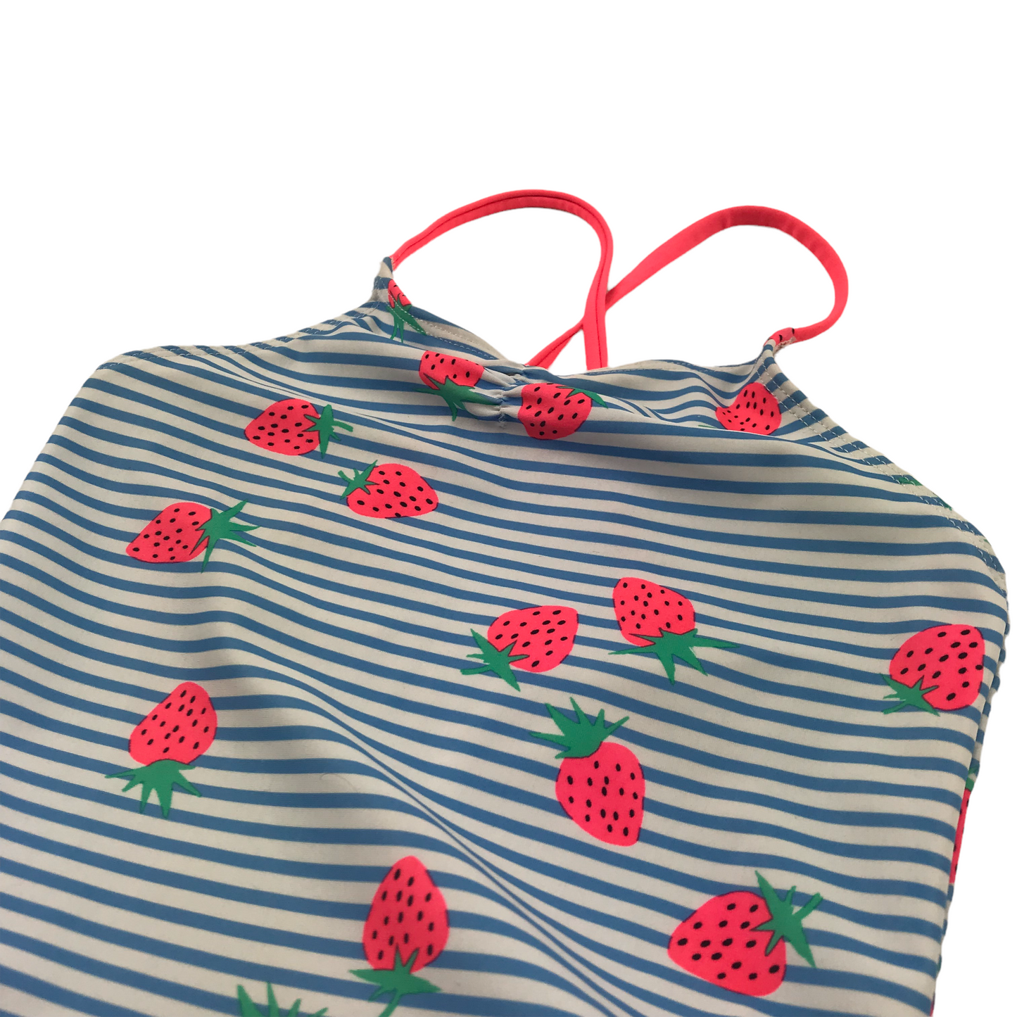 H&M Blue Stripy Strawberry Swimsuit Age 4