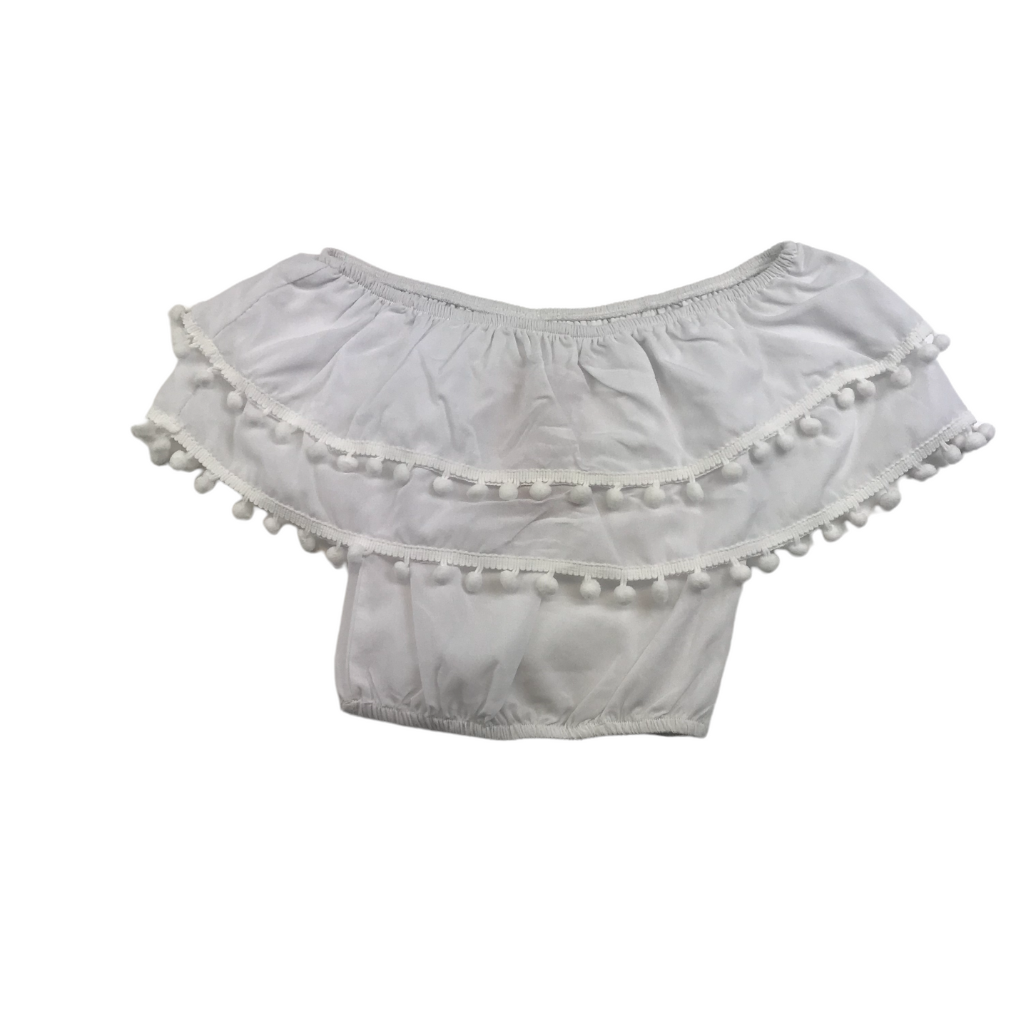 White Cropped Bauble Top Age 4