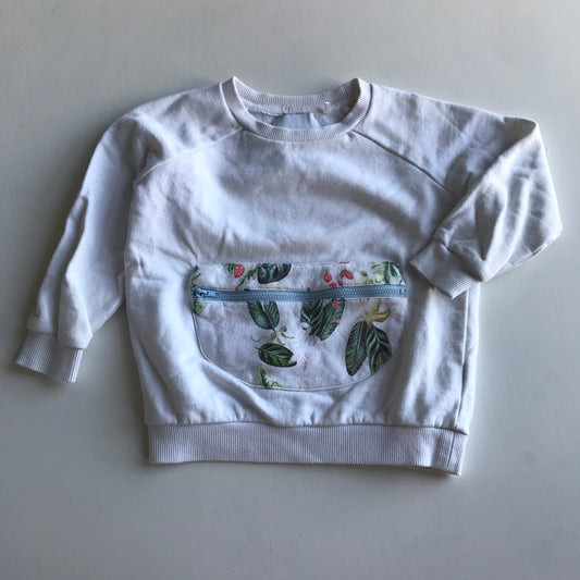 White Interactive sweatshirt with Pocket Details Age 4