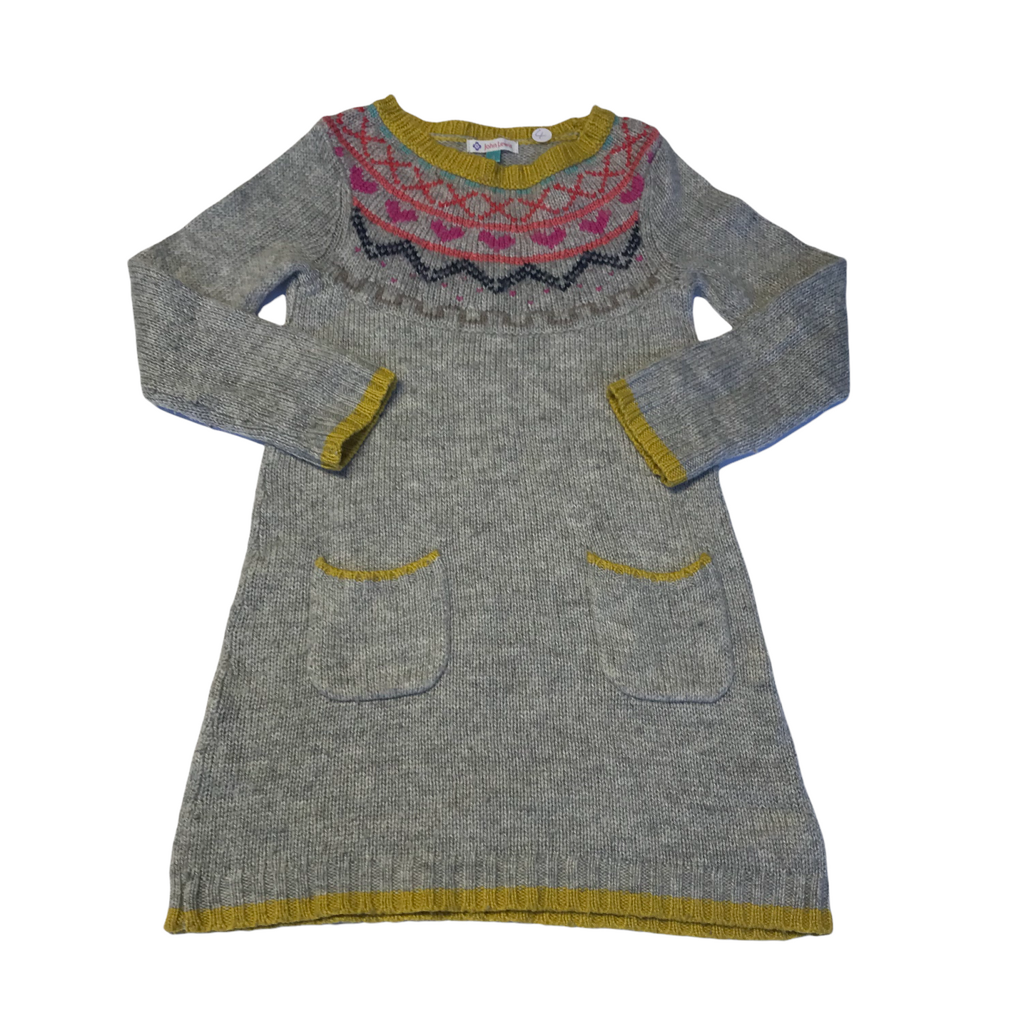 John Lewis Pattern Knitted Long Jumper Age 4