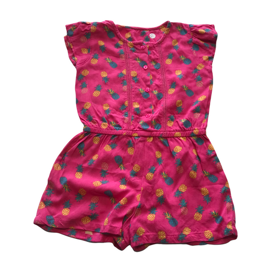 Matalan Pink Pineapple Playsuit Age 4