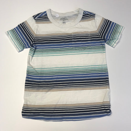 OshKosh White and Stripy T-shirt Age 4