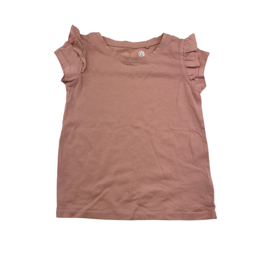 Next Vintage Pink Frilled Shoulder T-shirt Age 4