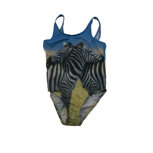 Blue Zebra Swimsuit Age 4