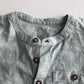 Collarless Light Green Short Sleeve Shirt Age 4