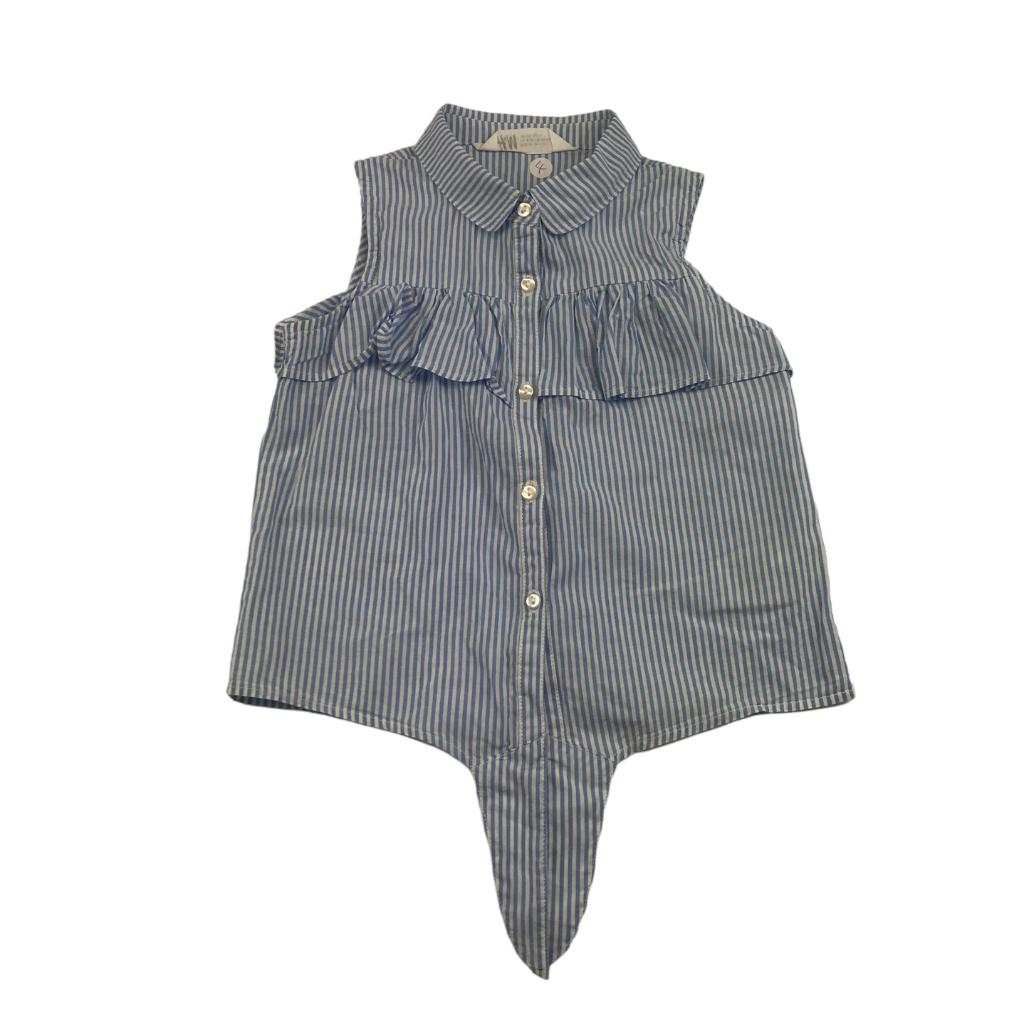 H&M Blue and White Stripy Sleeveless Blouse Age 4