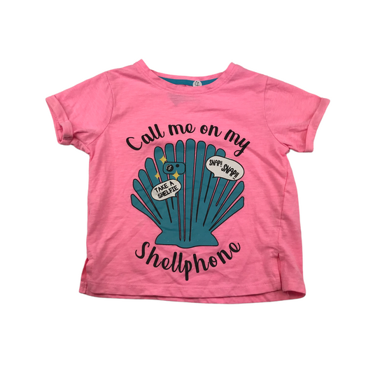 Matalan Pink Sea Shell T-shirt Age 4