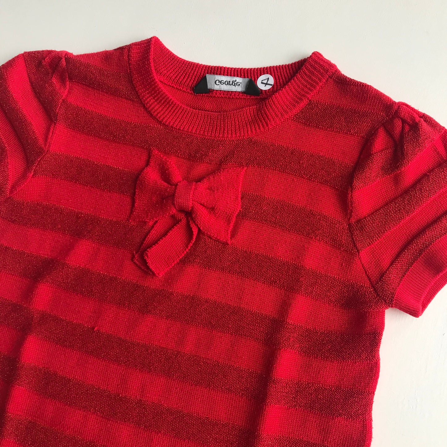 Dress - Red Knitted - Age 4