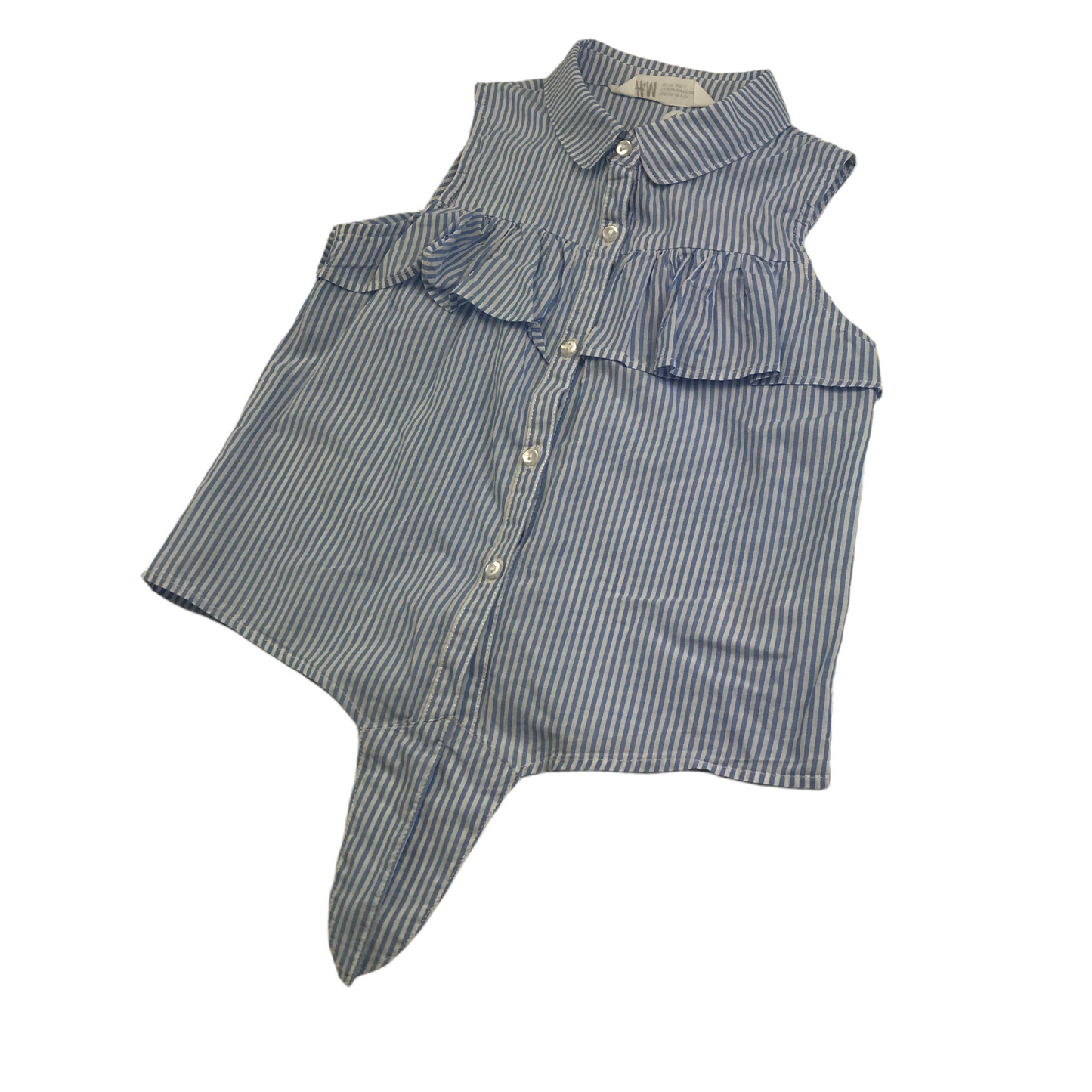 H&M Blue and White Stripy Sleeveless Blouse Age 4