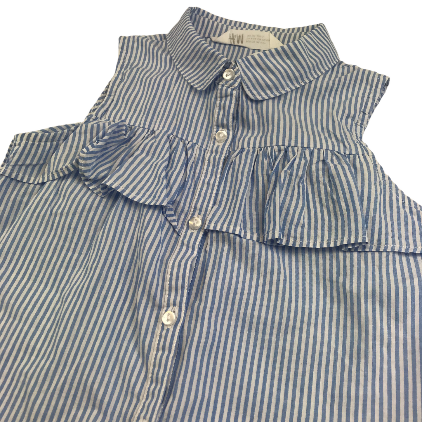 H&M Blue and White Stripy Sleeveless Blouse Age 4