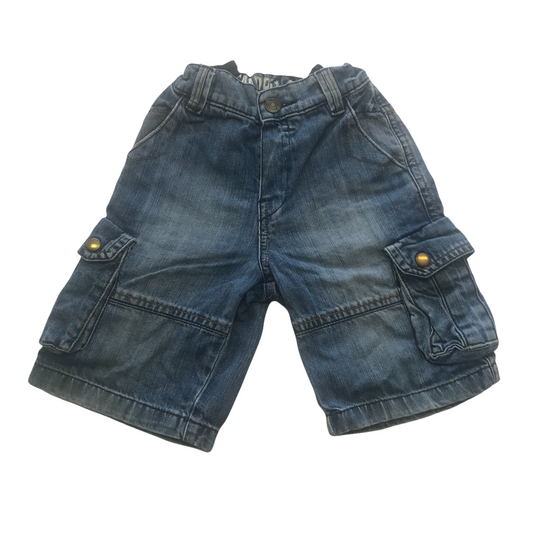 John Lewis Blue Denim Cargo Shorts Age 4