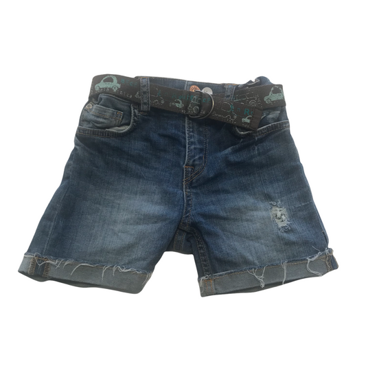 H&M Blue Denim Shorts with Belt Age 4