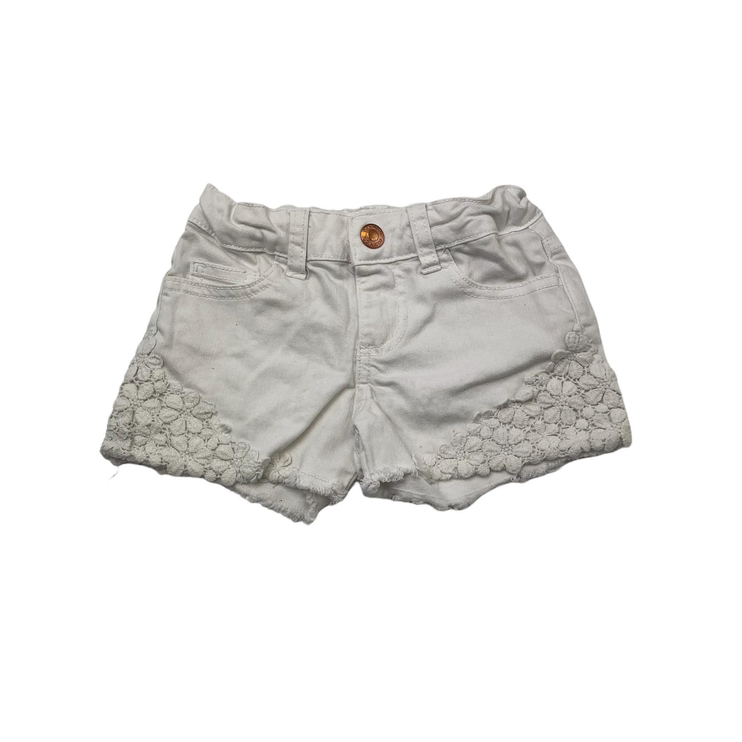 White Floral Lace Detail Shorts Age 4