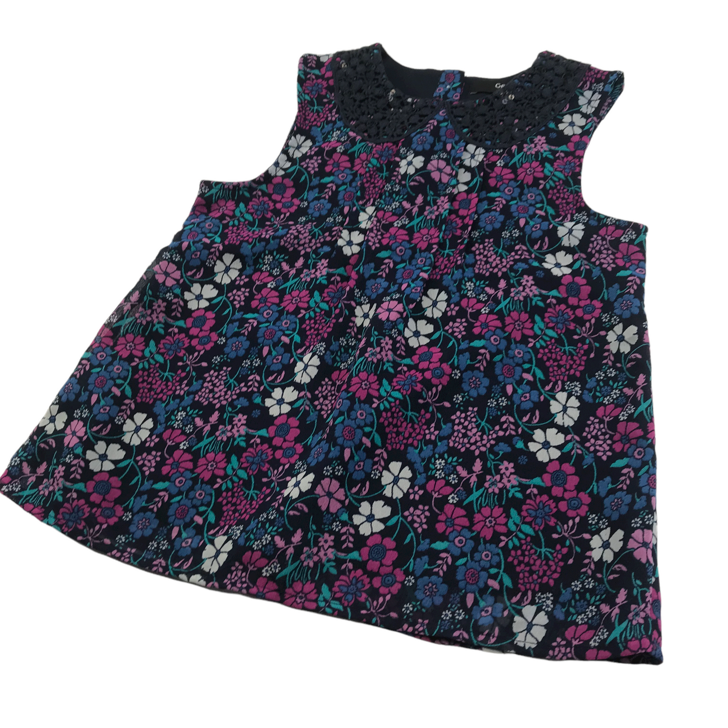 George Blue and Purple Floral Top Age 4