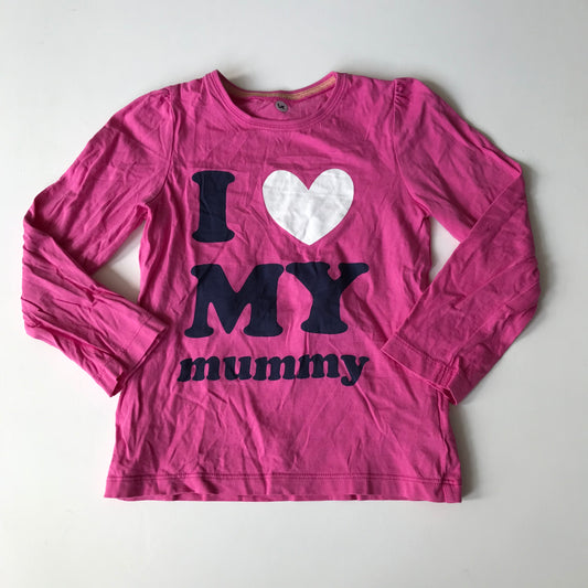 T-shirt - Pink 'I love my mummy'  - Age 4