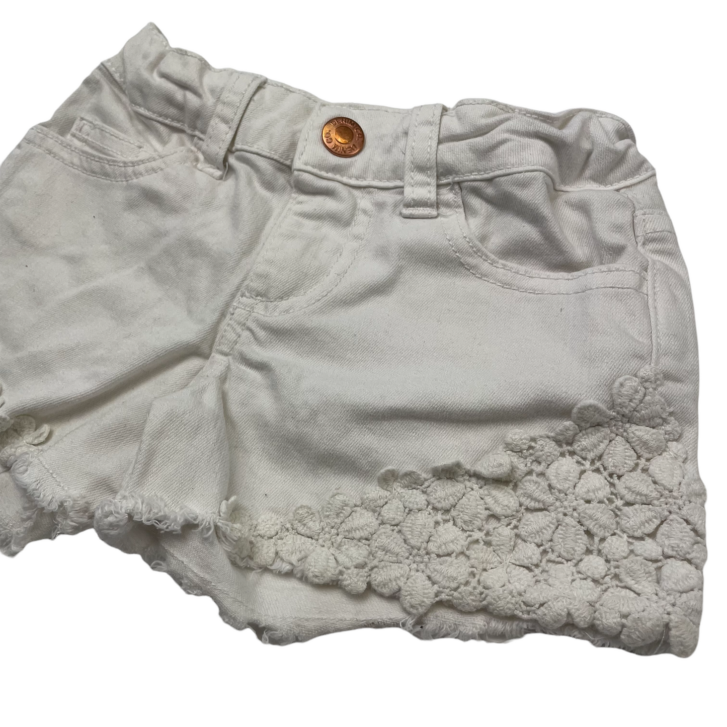 White Floral Lace Detail Shorts Age 4