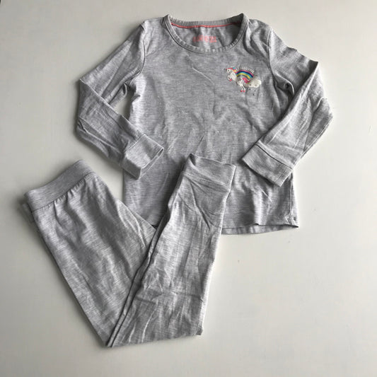 Snooze Grey Unicorn Pyjama Set Age 4