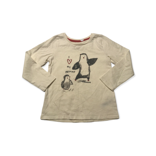 Nutmeg White Penguin T-shirt Age 4