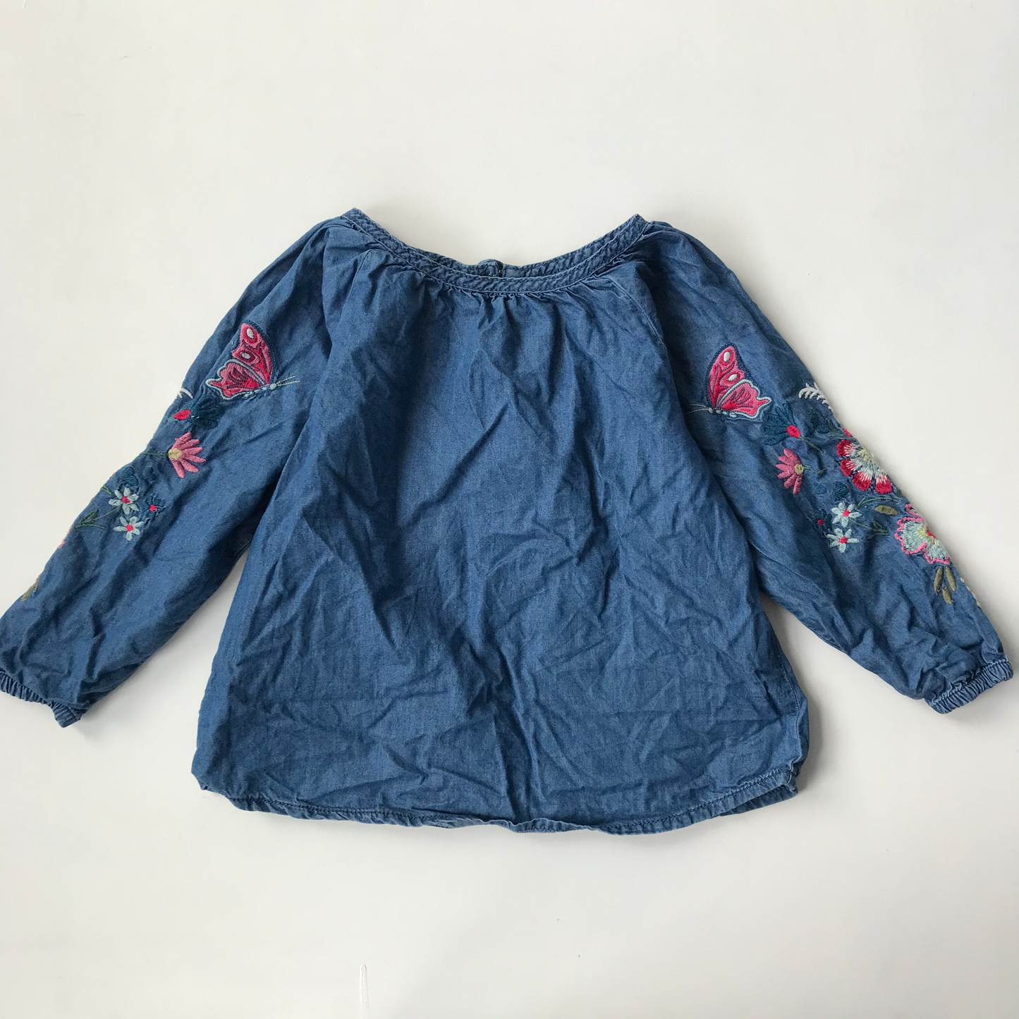 Blouse - Denim Style with Embroidery - Age 5