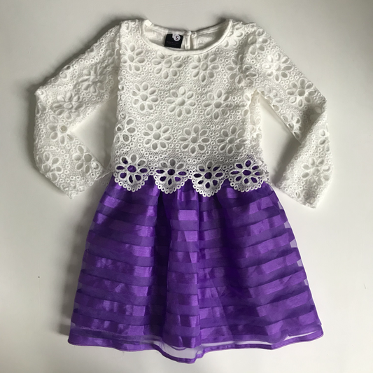 Dress - White & Purple - Age 5