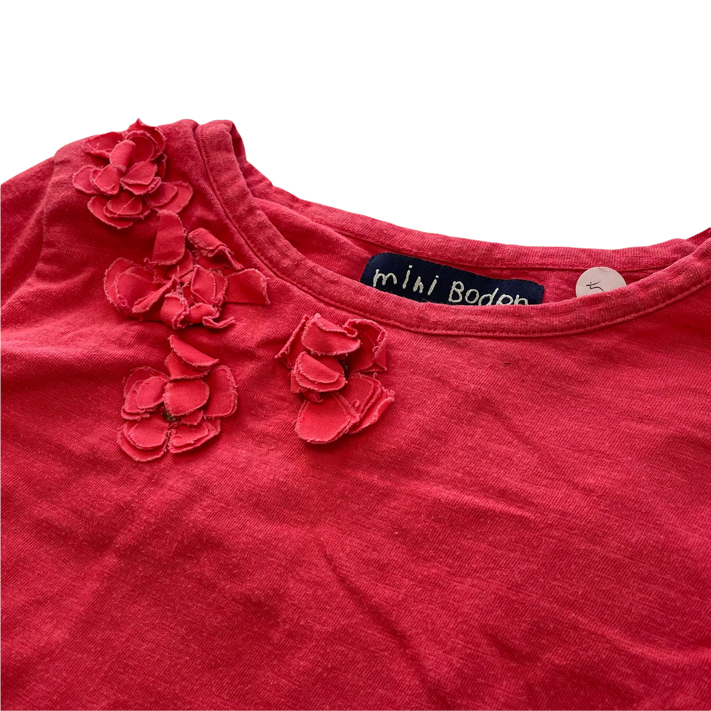 Boden Red Flower Detail T-shirt Age 5