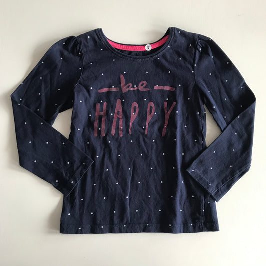 T-shirt - Navy 'Be Happy' - Age 5