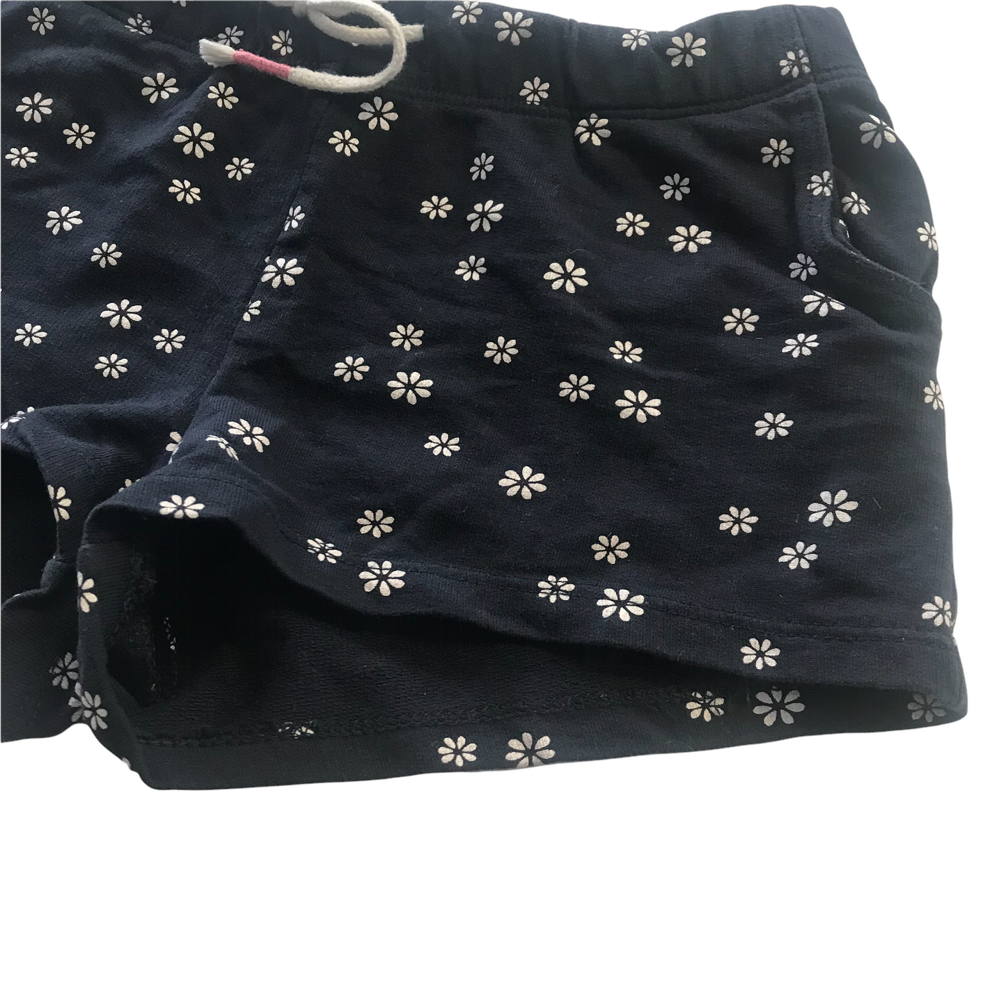 H&M Navy Blue Organic Cotton Floral Shorts Age 5