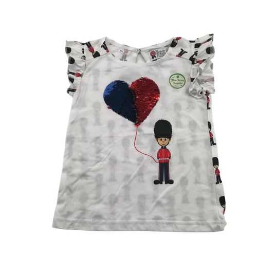 The Great British Collection Flip Sequin Love Heart T-shirt Age 5